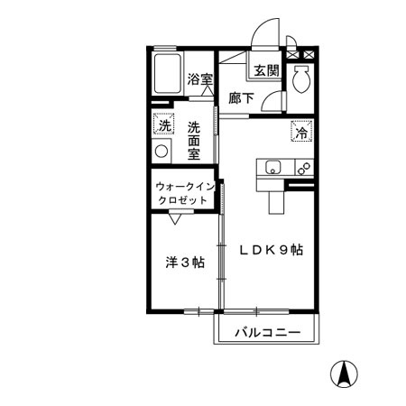 熊本市中央区十禅寺１丁目のアパートの間取り