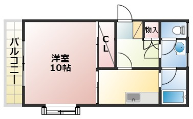 熊本市中央区九品寺２丁目の賃貸マンションの間取り