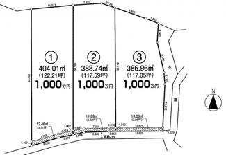 【土地図】 | 坂戸市長岡Ⅱ　建築条件なし売地　「北坂戸駅」4.4㎞　 | 全3区画