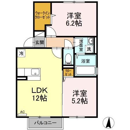 菊池郡菊陽町大字津久礼のアパートの間取り