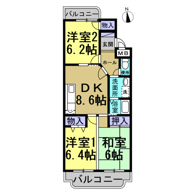 ヴァンベール新舞子の間取り