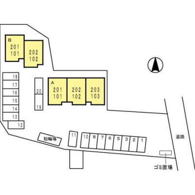 【区画図】 | ウィット北久米Ａ・Ｂ・