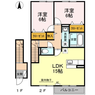 【間取り】 | ウィット北久米Ａ・Ｂ・
