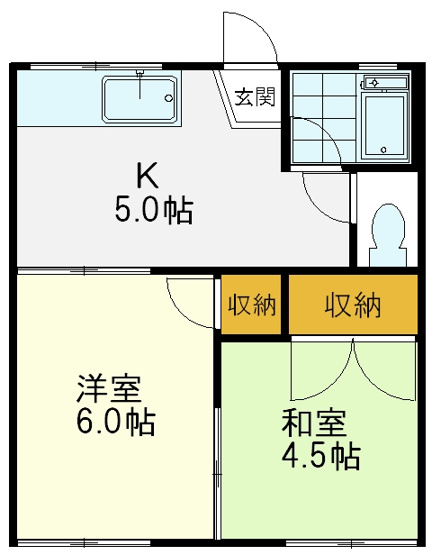 【間取り】 | 日浅コーポ | 203号室間取図