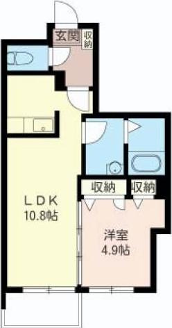 ヴィルドミール瑞江の間取り|広い間口の1LDK♪