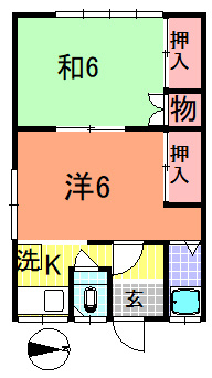 【間取り】 | やすらぎ荘　 | 2K