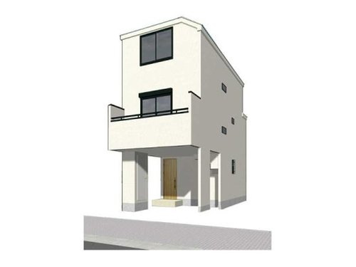 南太田駅徒歩１２分の閑静な住宅街。南道路につき陽当り良好♪横浜市西区境之谷　全４棟新築戸建ての外観パース