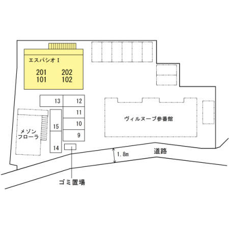 エスパシオⅠ【キャッシュバック対象物件】の区画図