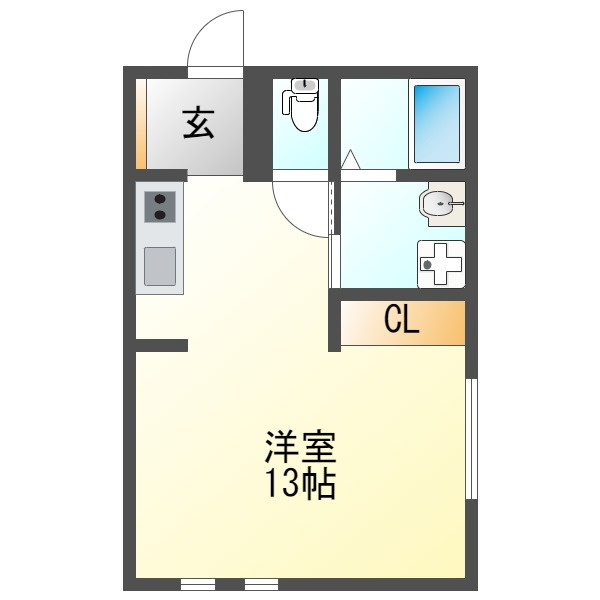 大阪市淀川区塚本６丁目のハイツの間取り