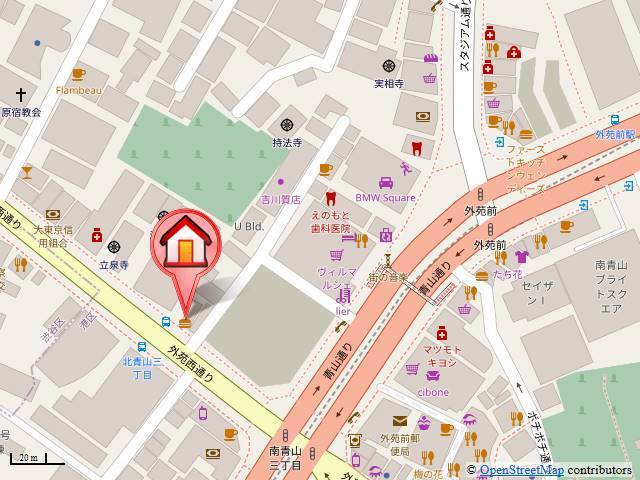 ハレクラニ北青山ビルの地図|銀座線「外苑前」駅徒歩3分の好立地！