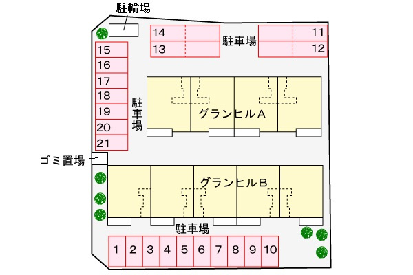 グランヒルBの区画図