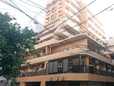 【外観】 | ダイアパレス新宿一丁目 | 昭和60年築の新耐震マンション　外観はライトブラウン基調です。