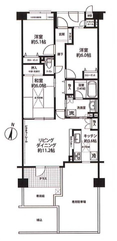 ★令和2年5月室内リフォーム済~専用駐車場あり★ジオ池田五月丘アネックス1階部分♪の画像