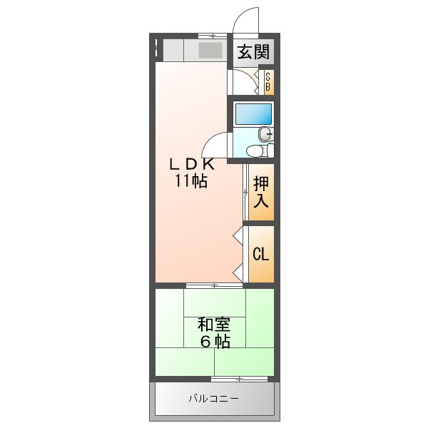 大阪市淀川区野中南１丁目の賃貸マンションの間取り