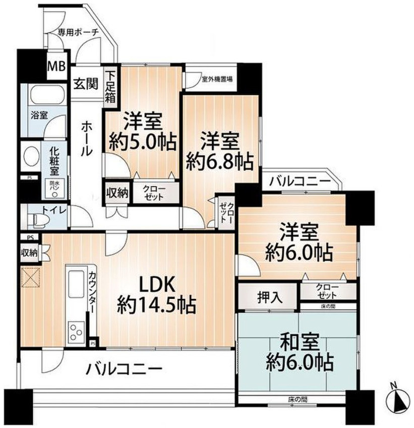 ダイアパレス六ツ門の間取り