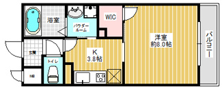 【間取り】 | 蔵岡マンション | 30㎡の広々1K★