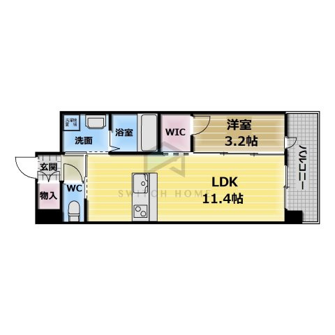 【間取り】 | PHOENIX Clove Tomoi | 防音性にも優れた鉄筋コンクリート造。広さにもゆとりが御座います。（号室により反転タイプ有り）