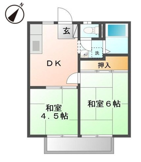 【間取り】 | メゾンレスポワール　Ａ | 2DK