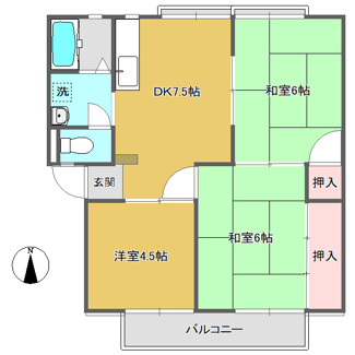 【間取り】 | ファミール泉　B | 3DK