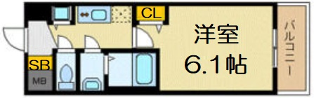 【間取り】 | プレサンス松屋町駅前