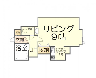 【間取り】 | メゾンドフォレ | 間取りはリビング9帖の1K設計。収納スペースも充実しており、使い勝手を重視した間取りとなっております。※画像は同物件の異なる間取りのものです。