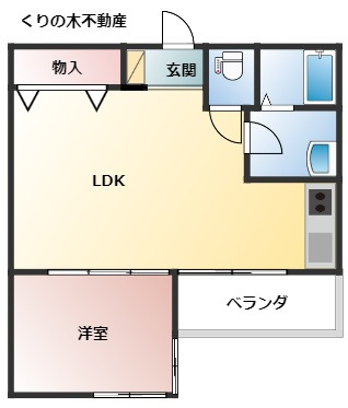 【間取り】 | フォルテ常盤 | 1LDKのお部屋です
