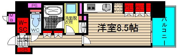 イニシアブランなんばの間取り