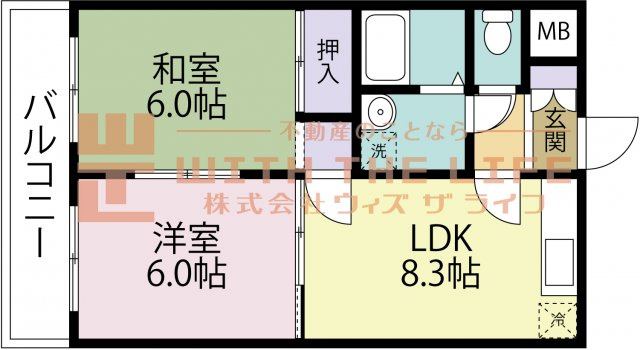 サンセーヌ六ツ門【キャッシュバック対象物件】の間取り