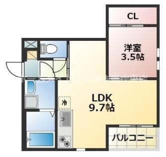 熊本市東区東野３丁目のアパートの間取り
