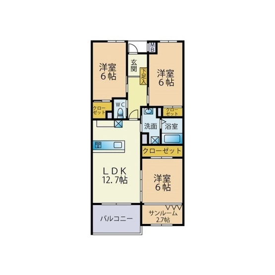 【間取り】 | Le parterre 城南（ル　パルテール城南）