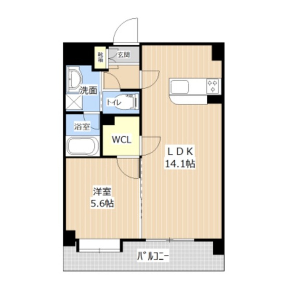熊本市中央区坪井２丁目の賃貸マンションの間取り