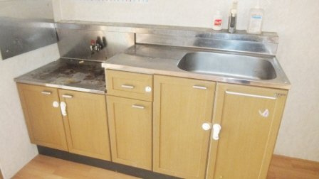 グランドールⅡのキッチン|ガスコンロ設置可能なキッチンです