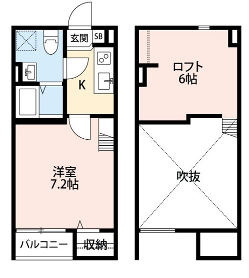 【間取り】 | Miisa.lst | １K+ロフト