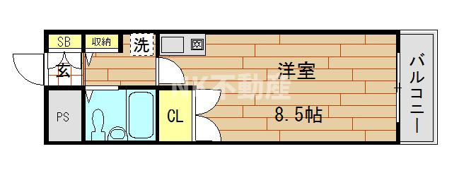【間取り】 | メゾン朝日八戸ノ里（八戸ノ里賃貸） | 間取りです