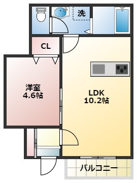 ベストヒル・イーストの間取り|使いやすい１LDKの間取りです