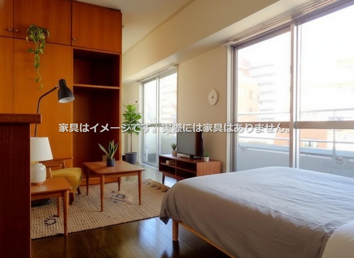 第２カーサ京浜の居間・リビング|画像内のインテリアはイメージです。実際には家具はございません。