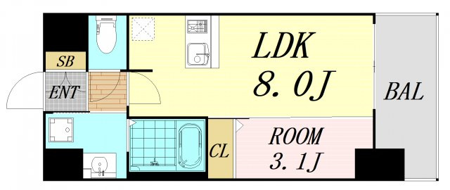 SHOKEN Residence大阪都島(旧：ララプレイス都島プリエ) 仲介手数料無料の間取り