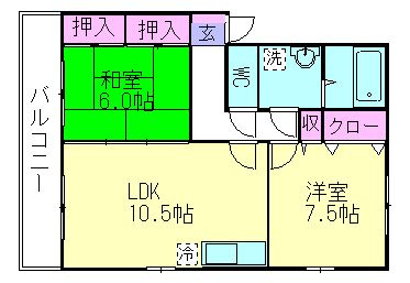 ヴィルヌーブ東櫛原【キャッシュバック対象物件】の間取り