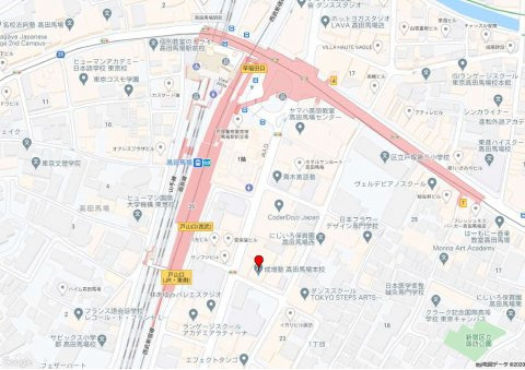 新宿区高田馬場１丁目の事務所の地図