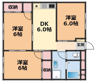【間取り】 | フェリオ市駅西Ⅱ　