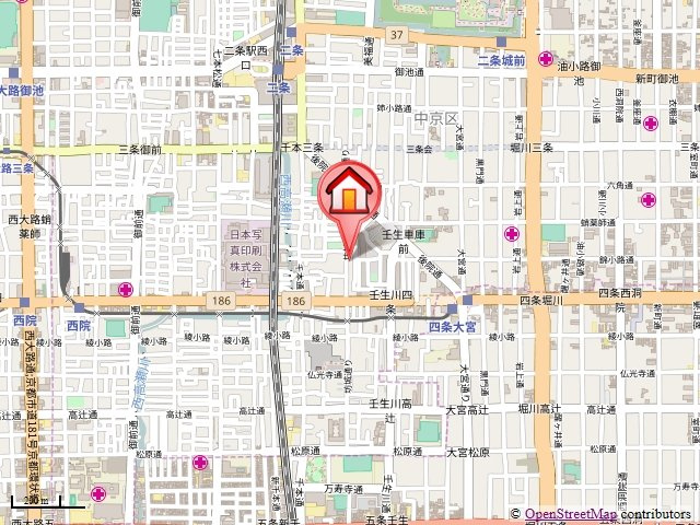 フラッティ壬生坊城の地図