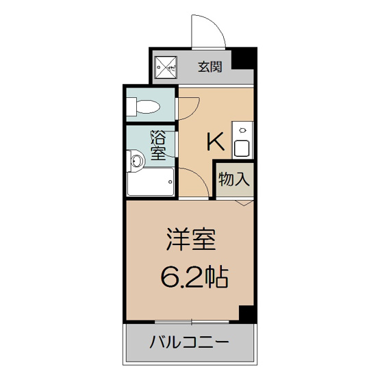 【間取り】 | アンダンテ | １Ｋ　セパレート
