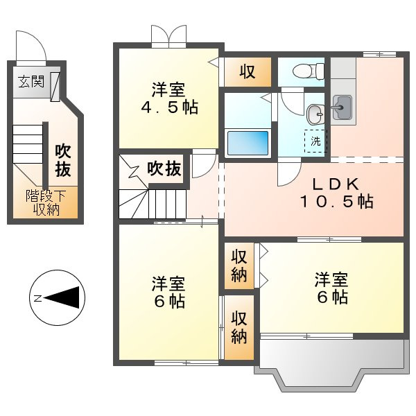 レーベン中畝Ｄの間取り