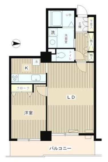 エルアージュ小石川B棟の間取り|1LDK