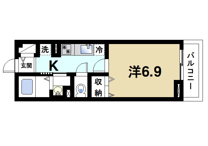 エトワール（Ｅｔｏｉｌｅ）の間取り|単身者向けの間取りです