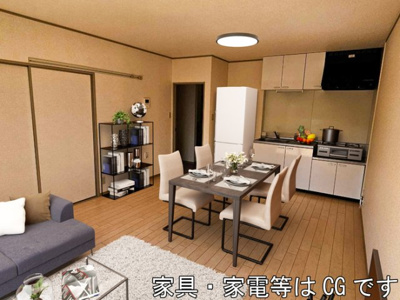 【居間・リビング】 | コーポ・ＦＫ・ | ※家具・家電はCGです。