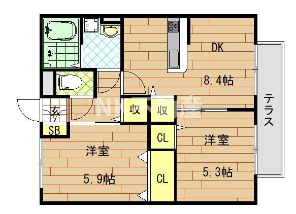 【間取り】 | alcyone(アルシオネ）（荒本賃貸） | 間取りです