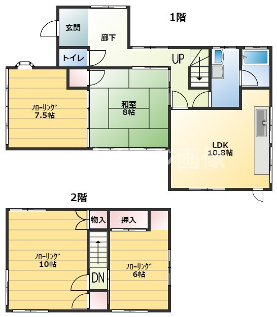 唐津市菜畑の中古一戸建の間取り