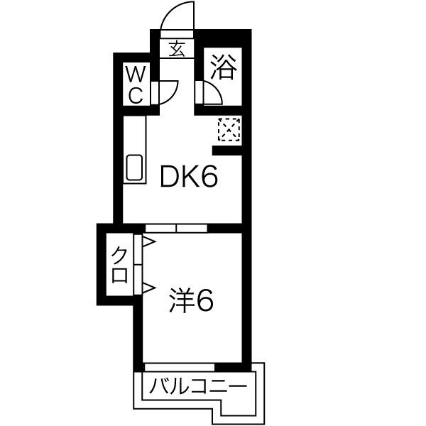エクセレント浄水の間取り|エクセレント浄水（1DK）　間取り