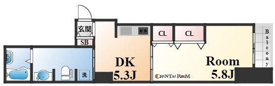 エスティメゾン神戸三宮の間取り